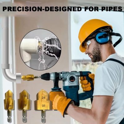 Set de burghie pentru lărgirea țevilor, rezistent la utilizare intensă (3 bucăți) | PIPEDRILL